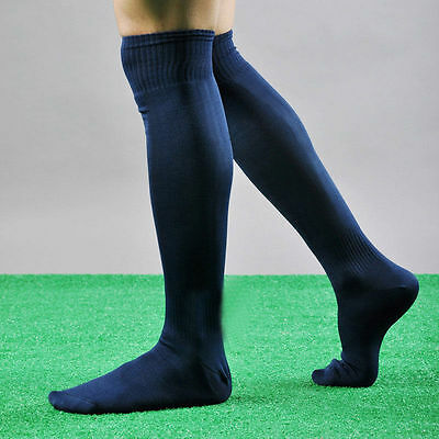Hirigin-calcetines largos para hombre, medias altas hasta la rodilla, ideales para fútbol, béisbol, Hockey, blanco, amarillo Y azul