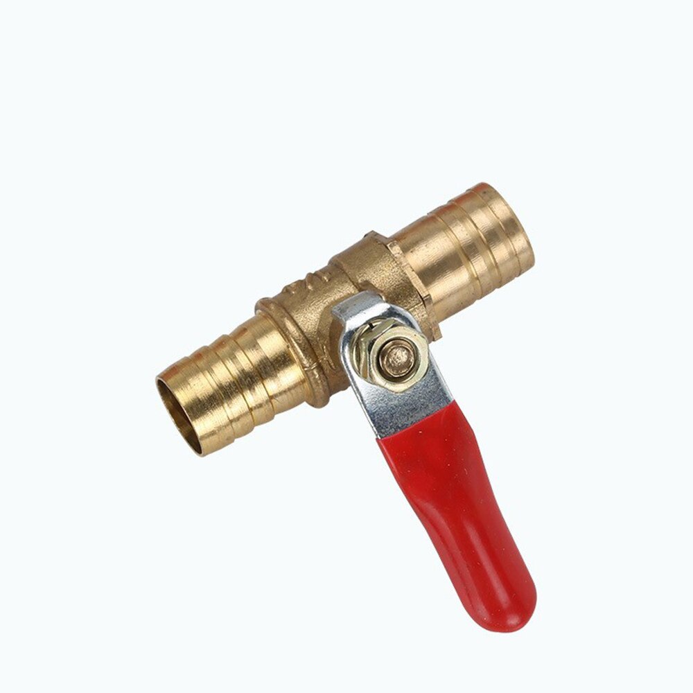 6mm 8mm 10mm12mm Hose Barb red handle Valve Inline Brass Water Oil Air Gas Fuel Line Shutoff Ball Valve Pipe Fittings
