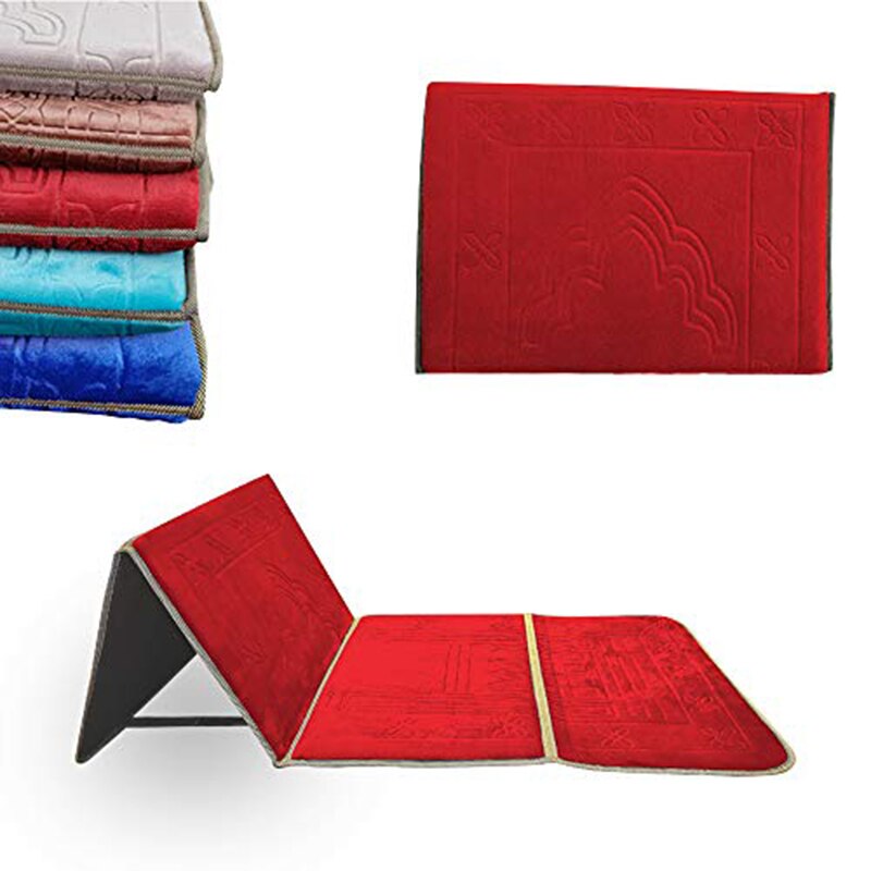 Esterilla plegable portátil para hacer ejercicio, esterilla de meditación y Yoga, para exteriores, Fitness, gimnasia, gimnasio, suelo, silla ergonómica, soporte para la espalda: Rojo
