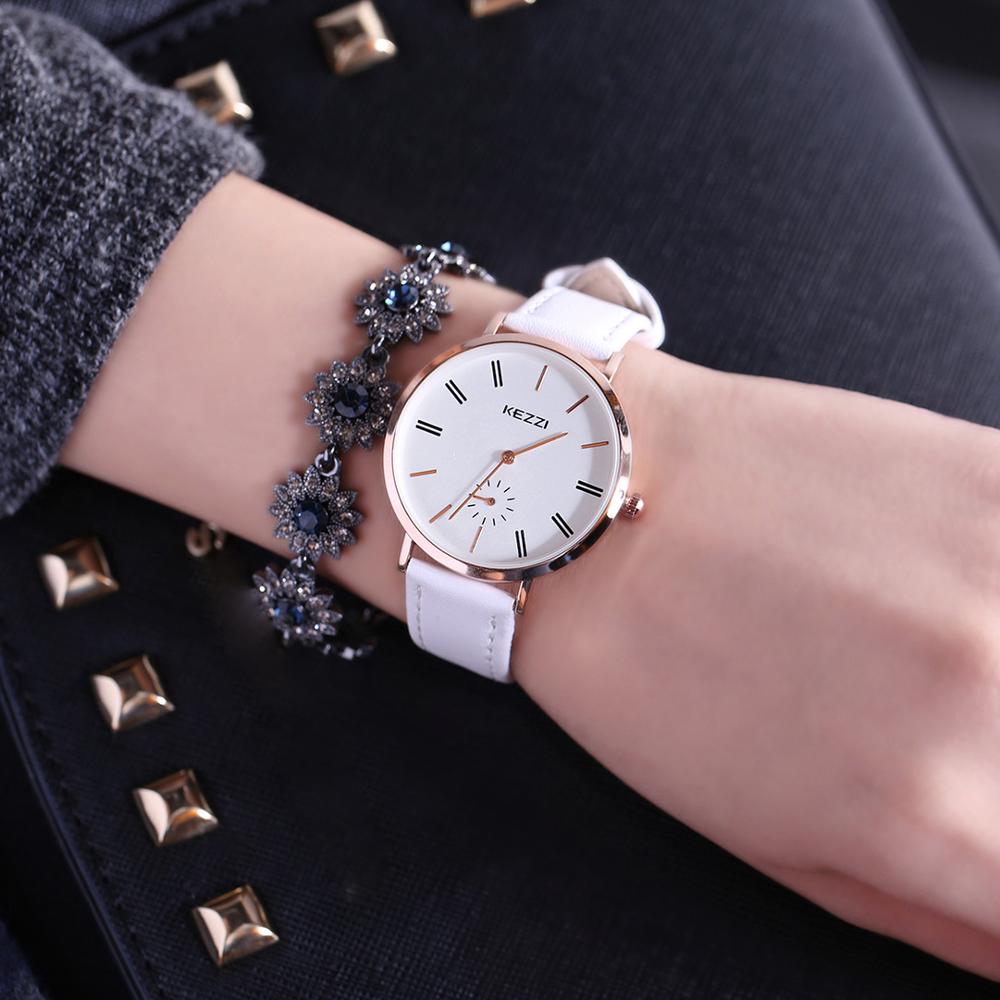 Kezzi Brand Simple Ladies Watch For Women Leather watches waterproof Quartz Wrist Watch Female zegarek damski