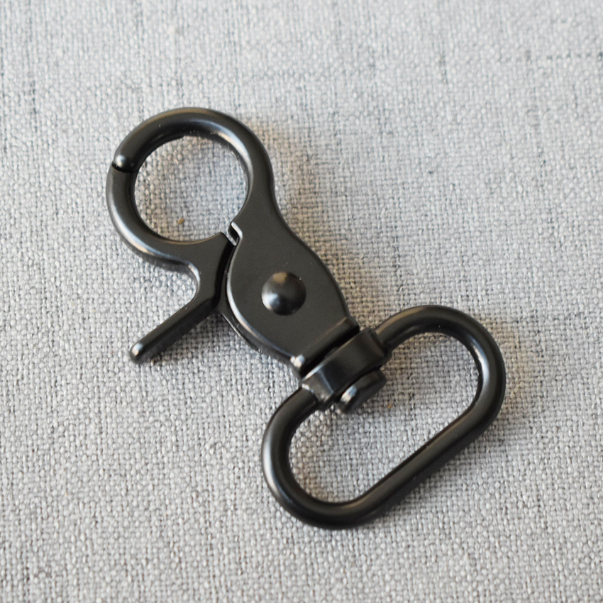 1 Pcs/Lot 25mm Black Metal Dog Clip Hook Durable And Strong Swivel Snap Hook Zinc Alloy Diy Accessories