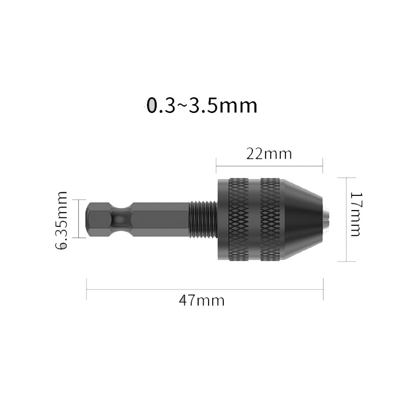 Charpentier hexagone forets adaptateur sans clé arbre mandrin pince moteur électrique arbre Mini mandrin montage 1/4 ''Hex tige perceuse mandrin