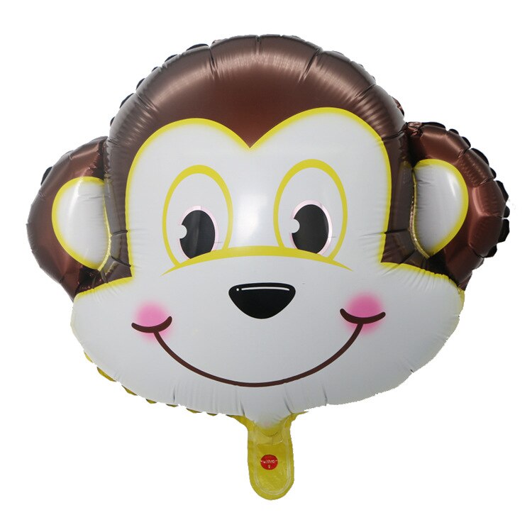 Dyr hoved ballon børn fødselsdag tegneserie løve tiger ko ko elefant form aluminium film ballon: Abehoved