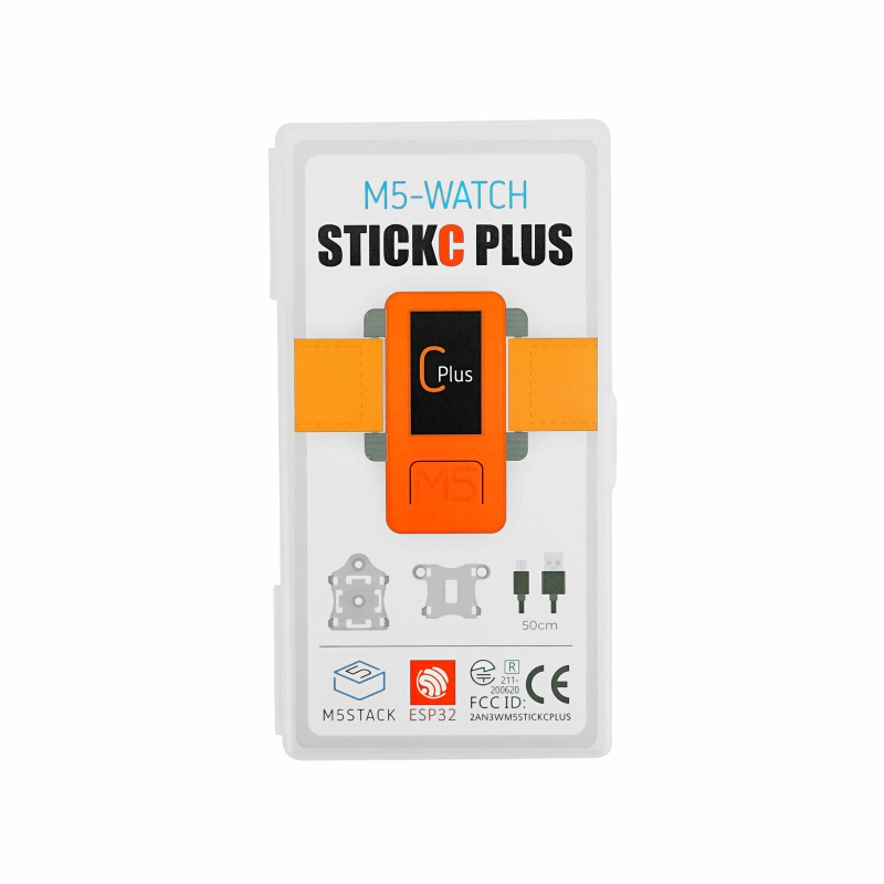 M5Stack oficial M5StickC PLUS-PLUS2 con accesorios de reloj Mini Kit de desarrollo IoT controlador IoT de pantalla TFT de 1,14 pulgadas: Negro