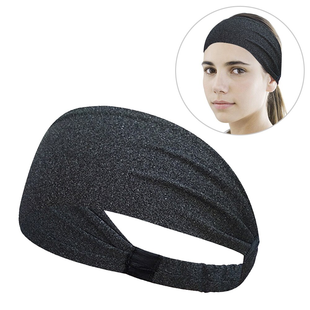 Mannen Vrouwen Sport Hoofdband Non Slip Elastische Zweet Wicking Hoofdband Zweetband Voor Workout Yoga Fietsen Running Jogging Wandelen: Dark gray