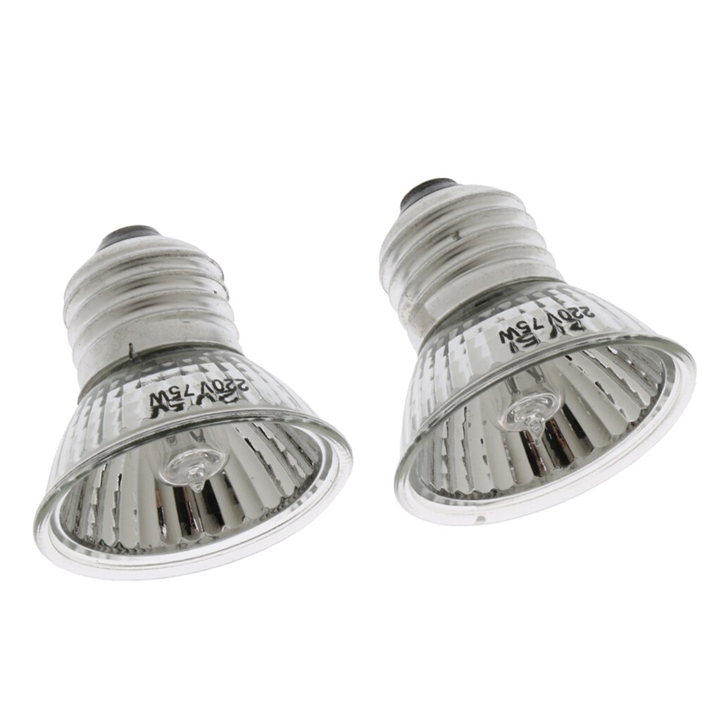 2 uds UVA + UVB bombilla de luz completa para cría de loros y pájaros jóvenes bombilla cálida: 75W