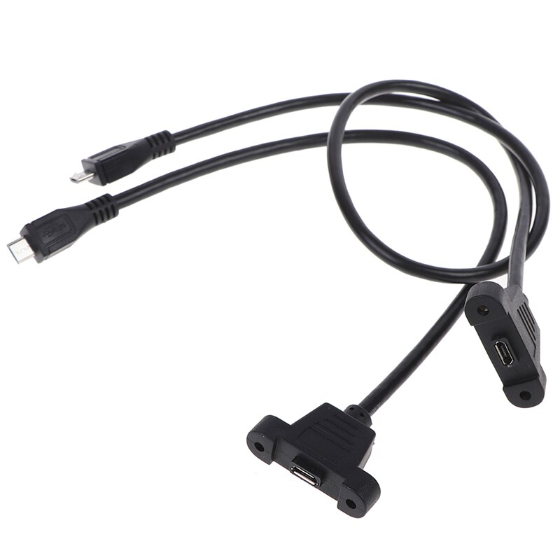 Micro USB 2.0 Male to USB 2.0 B Female Connector Cable With Panel Mount Hole 30cm 50cm With Panel Mount Hole cables