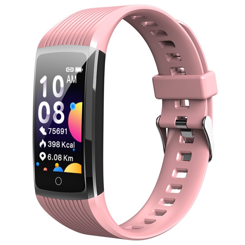 Smart Bracelet Men Women Fitness Tracker band 4 Heart Rate Blood Pressure Pedometer Wristband Watch For XiaoMi Honor IOS Phone: Pink