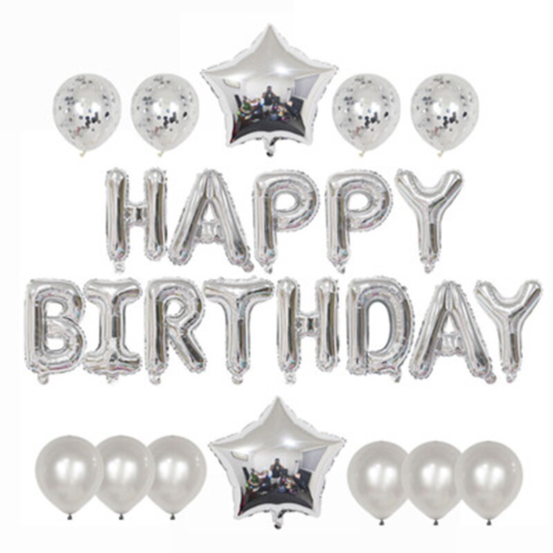 Happy Birthday Letter Baloons Decor Air Balls Globos Birthday Baby Shower Boy Girl Party Decorations Supplies Kids Toy: A silver