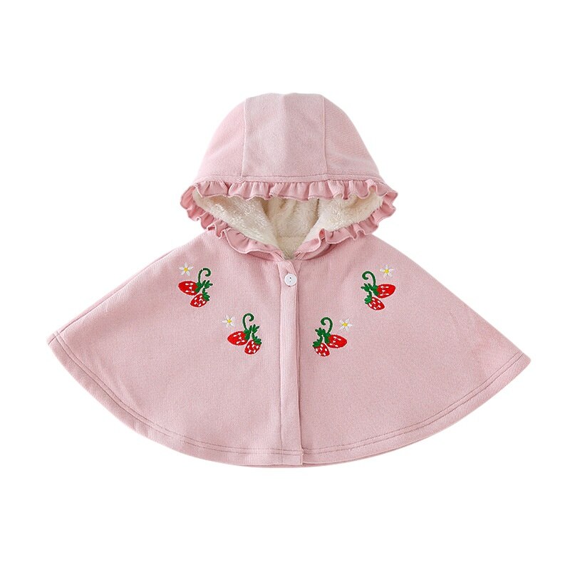 Unisex bambini neonata vestiti Poncho mantello con cappuccio giacca bambino cotone trapuntato mantello spesso Poncho neonato ragazza capispalla: P / S