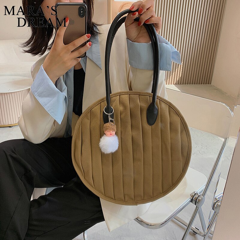 Mara &#39;S Droom Vrouwen Schoudertas Art Retro Grote Capaciteit Satchel Handtas Vrouwen Tassen Canva Fold Ronde Grote Clutch canvas Tas
