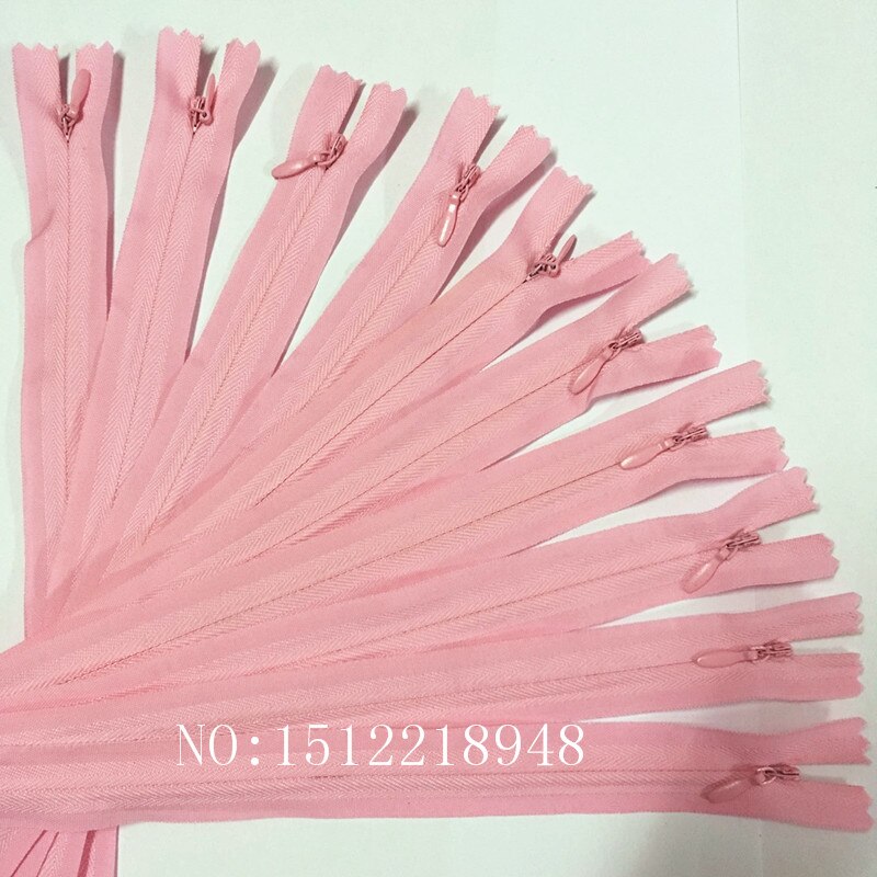 50 stücke Bunte Nylon 3 # Geschlossenen Ende Unsichtbaren Reiß 12 zoll (30cm) schneider Nähen Handwerk 20 Farbe: Rosa