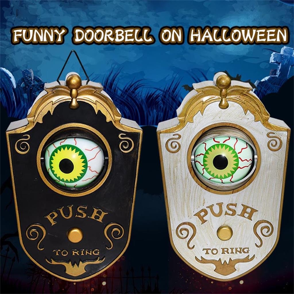Halloween Campanello Halloween bulbo oculare Incandescente Decorazione Orrore Campanello Incandescente porta campana 18X11cm con benvenuto suono Acustico