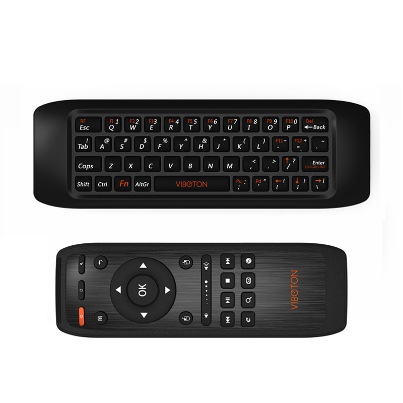 Viboton 2.4G Fly Air Mouse Raspberry Pi 3 Draadloze Toetsenbord Afstandsbediening Leren Keyboard Combo Voor Android Smart Tv doos Comp: Default Title