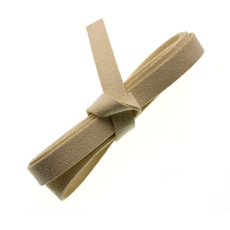 3 metrów/partia 8mm płaskie zamszowe koreański aksamitna skóra przewód liny nici do tworzenia biżuterii naszyjnik DIY bransoletka biżuteria akcesoria: beige