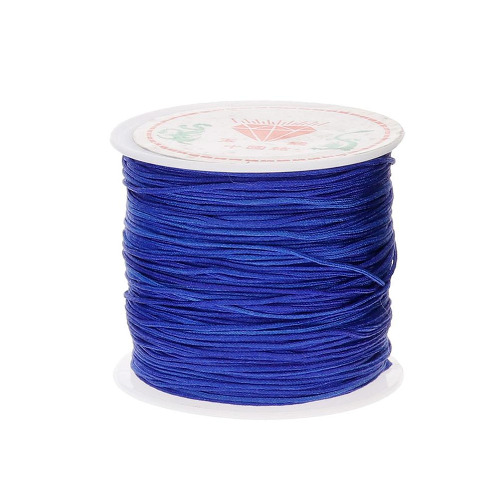 45M/Roll Handcraft Nylon Cord Thread Chinese Knot Macrame DIY Beading String Bracelet Cord Braided String: Dark Blue