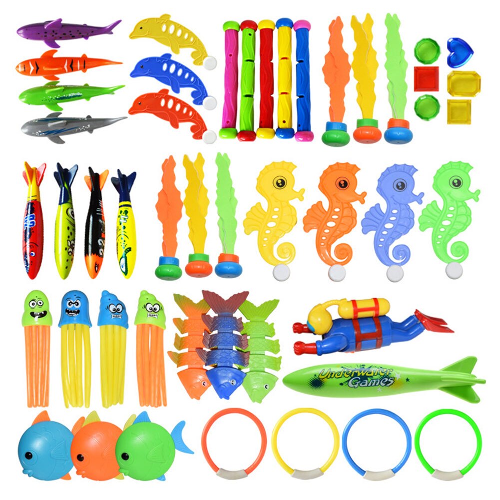 Gioco di immersioni Set di giocattoli piscina giocattolo da lancio immersione anelli da nuoto cerchio subacqueo bambini regalo estivo piscina da spiaggia giocattolo da allenamento per immersioni