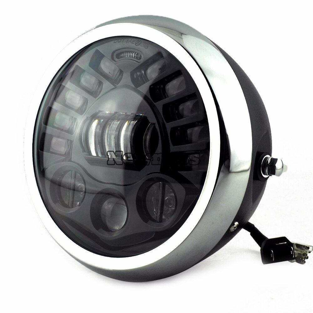 7 inch Universal Cafe Racer Round Motorcycle LED Head lamp Headlamp Distance Light Refit 7 " Motorcycle Headlight Cafe Racer: Only Headlight