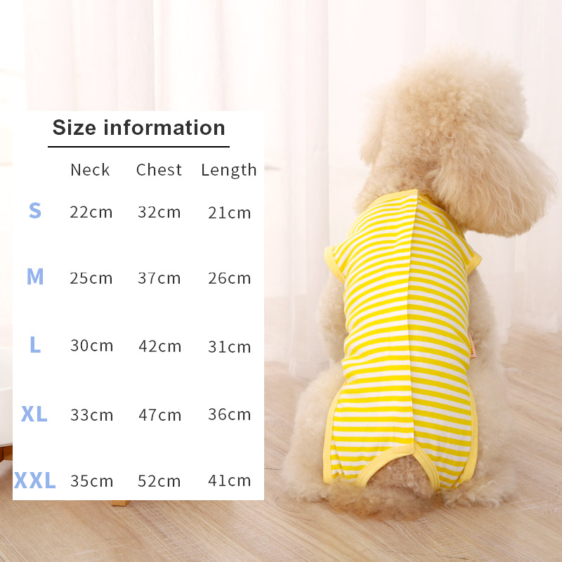 Hoopet Hond Kleding Zomer Streep Buik Protector Kleine Hond Kleding Kostuums Teddy Corgi Kat Vest: Yellow / Xl