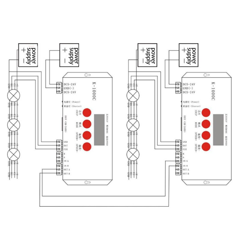 K-1000C controlador K1000C WS2812B WS2811 APA102 T1000S WS2813 LED 2048 píxel controlador de programa DC5-24V