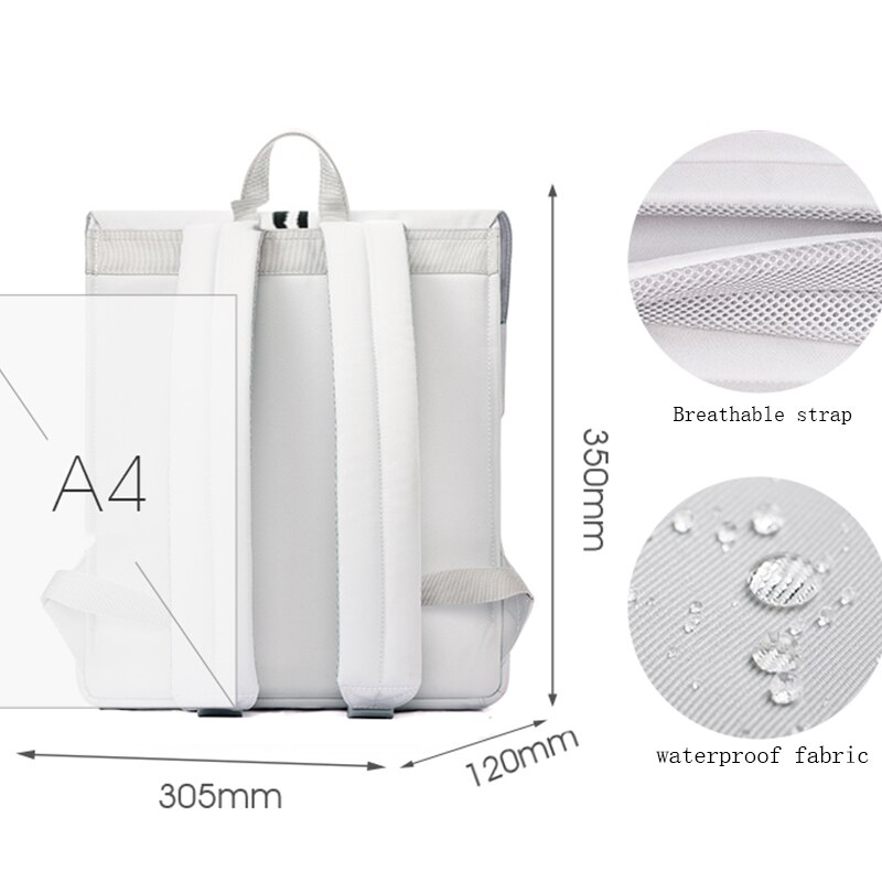 Mah Brand White Small Square Backpack Women School Backpack For Girl Waterproof Fabric Travel Bag Mini 13inch Cloth Bagback