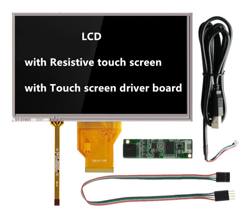 Pantalla táctil LCD de 7 pulgadas AT070TN90 V.1 AT070TN90 V.X 20000938-00, digitalizador capacitivo de resistencia con placa controladora: Style 2