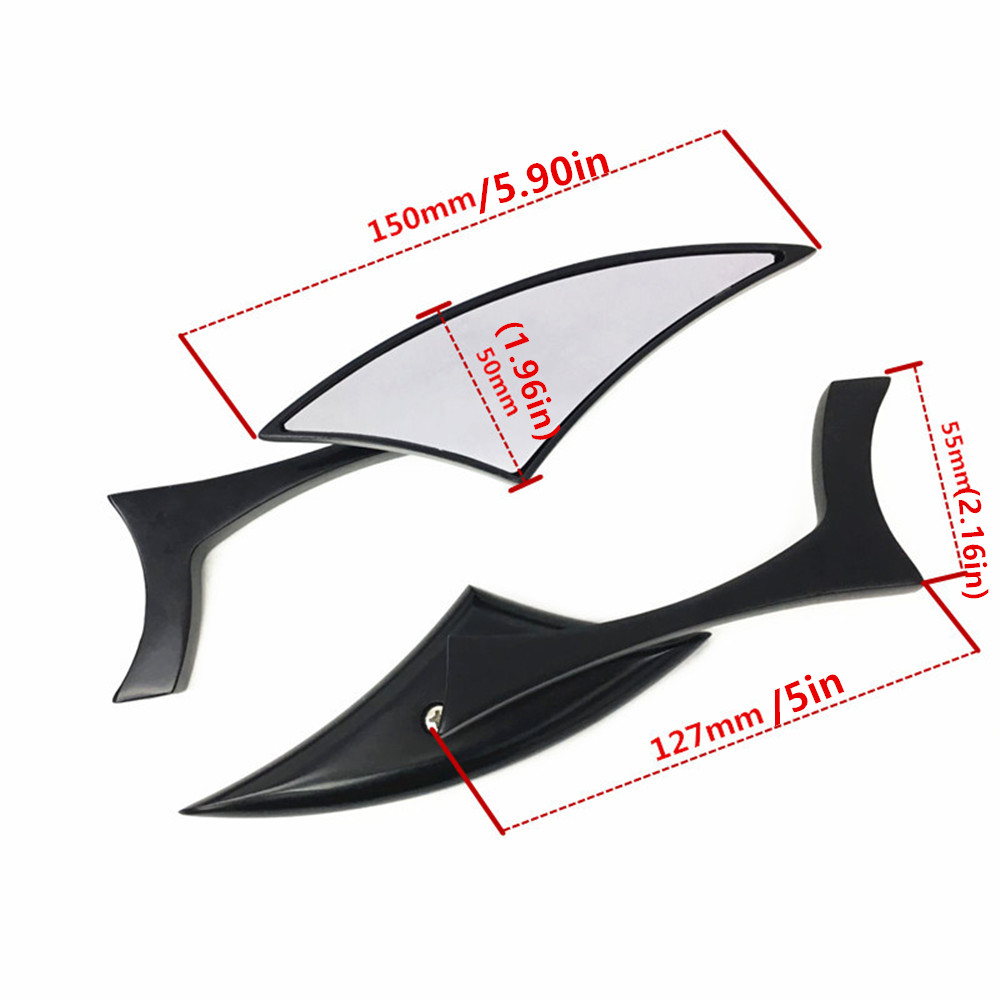 2 Stuks Universele 8Mm 10Mm Zijspiegel Motorfiets Blad Achteruitkijkspiegels Straat Sport Fiets Chopper Scooter