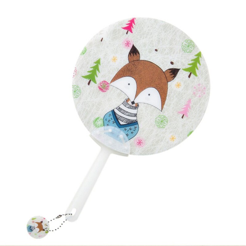 Cartoon Hand Fans Draagbare Bos Serie Hand Fan Zomer Plastic Mini Ventilator Ronde Disk Creatieve Party Koele Zomer Hand fan