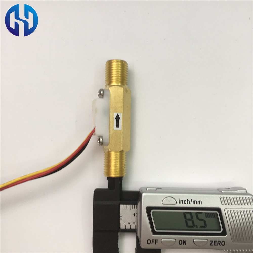 G1/4" BSP Brass Water Flow Sensor Flowmeter Hall copper Flow Sensor Water Control 0.35-3.0L/min 0.8MPa