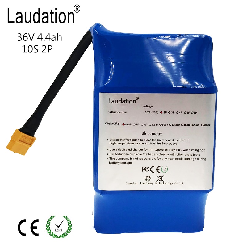 Laudation 36V 4.4ah lithium batterij universele elektrische scooter balans batterij zelfbalancerende voor 10S 2P met lader