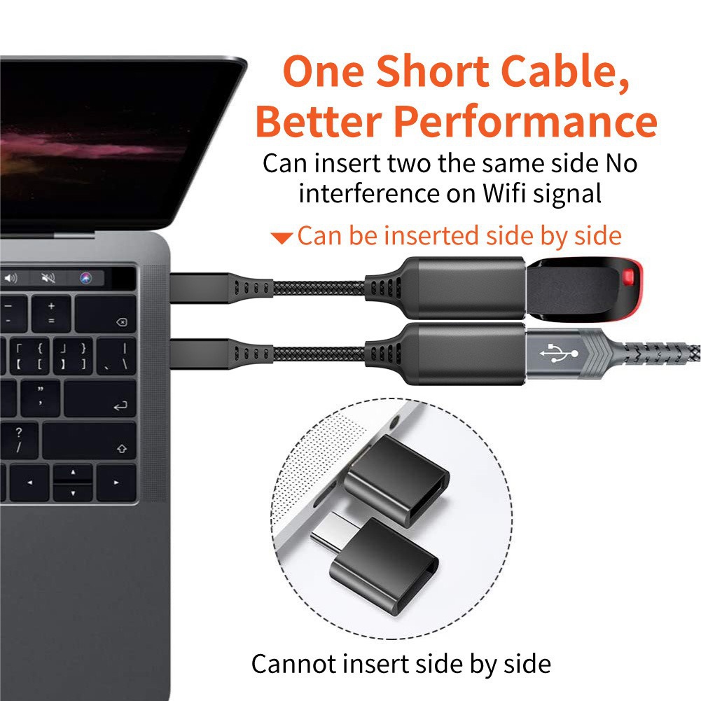 STONEGO USB do USB Dapter kabel OTG typu C męski do USB 3.0 2.0 żeński kabel do MacBook Pro Samsung Adapter typu C