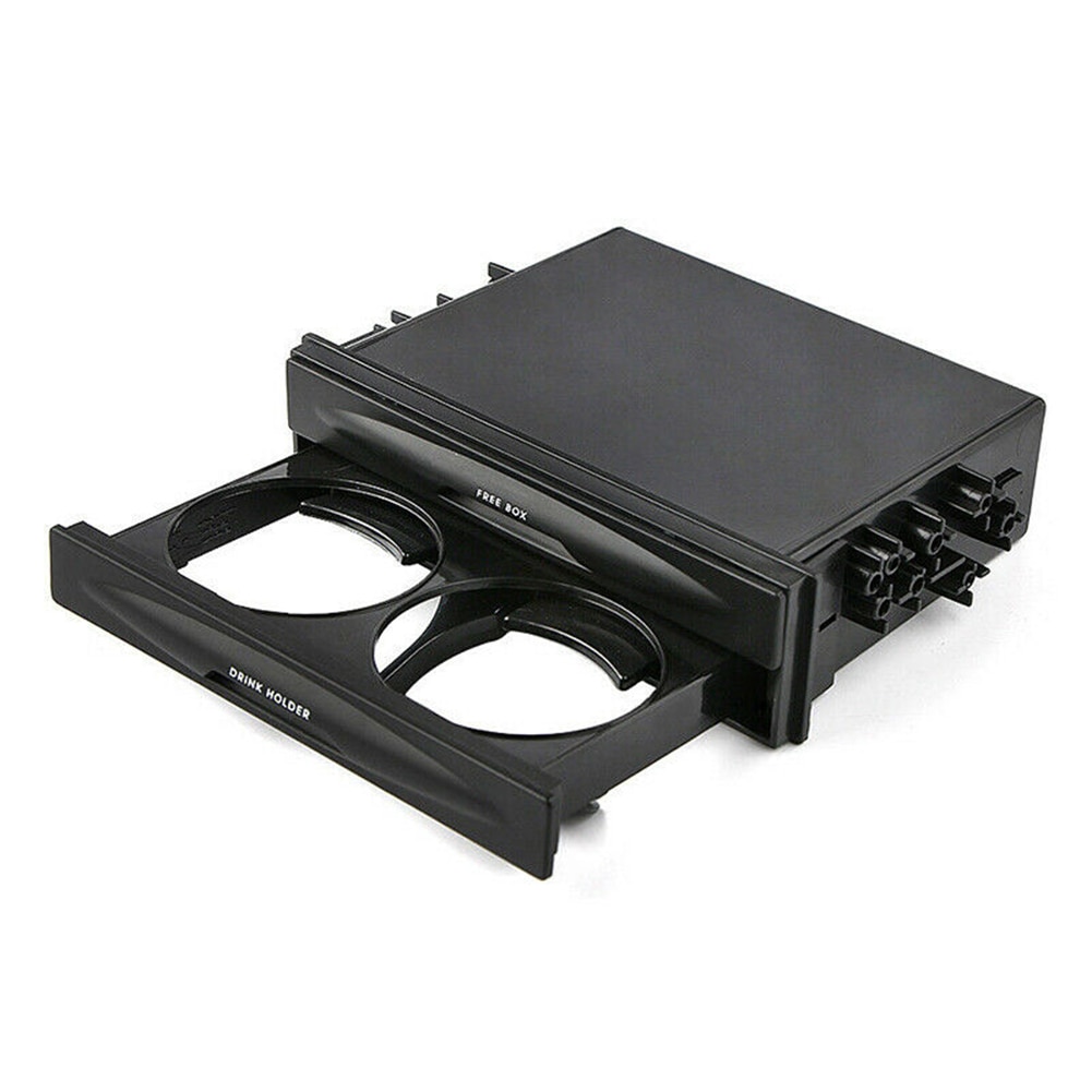 1pc universele auto dubbel din radio zak drank bekerhouder opbergdoos organizer auto opberggereedschap zwart