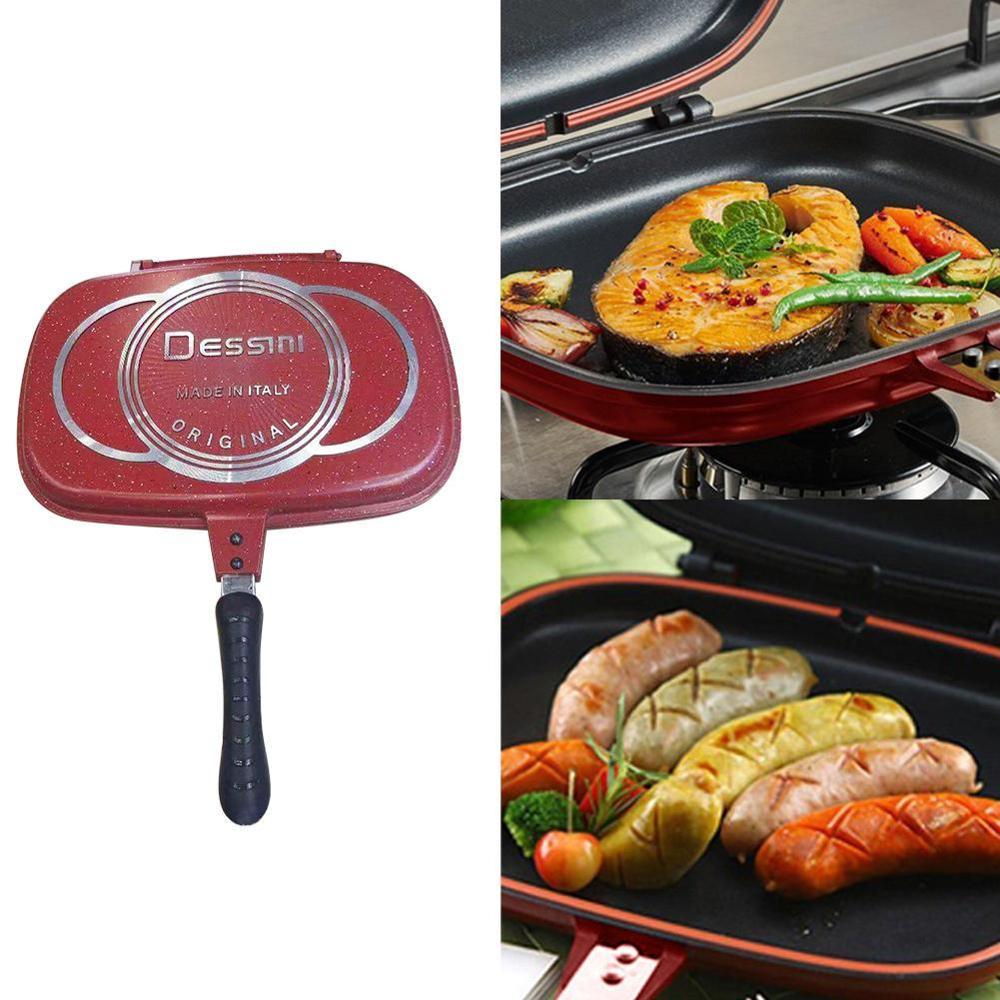 de sartén para freír de 32/36cm con doble cara, utensilios de cocina de acero para freír con doble cara, accesorios inoxidables para cocinar carne