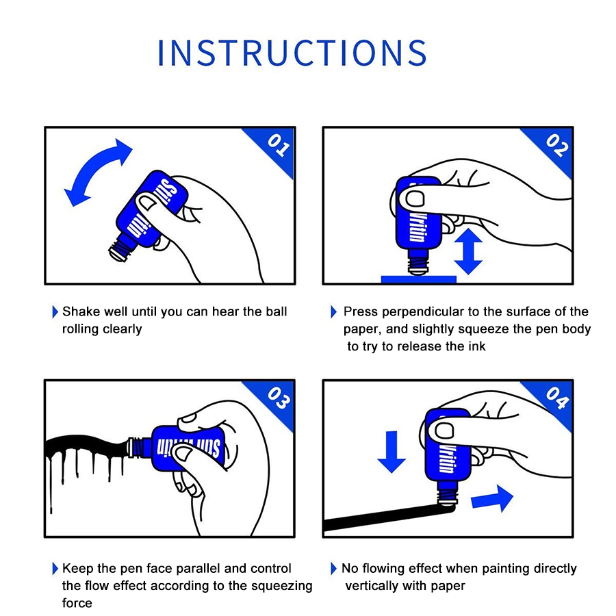 45ml Graffiti Paint pen 10mm round head Signature pen Marker Waterproof suitable for graffiti on glass, cardboard, plastic, meta