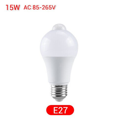 Pir-liiketunnistin  e27 led hätävalolamppu  b22 led-lamppu 85-265v portaat käytävä käytävä kuisti käytävä autotalli yövalaistus: E27 15w / Kylmä valkoinen