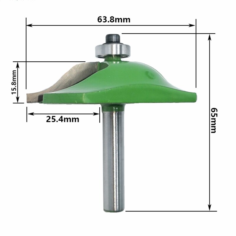 8Mm Shank 2-1/2 inch Raised Panel Router Bit Door Window Cove Line Milling Cutter Woodworking Cutting for Wood Tools
