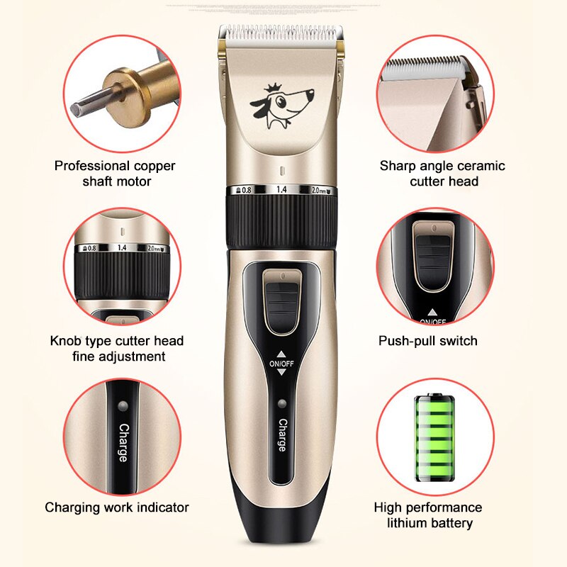 Grooming Kit Rechargeable Pet Grooming Set Dog Cat Hair Trimmer Nail Clippers Kit Accessories Pets Hair Shaver Set Groomer Tool