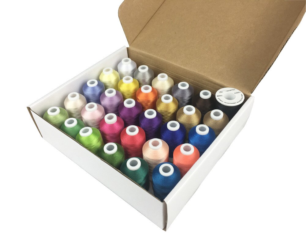 Simthread Polyester Embroidery Machine Spools Thread 30 Brother Colors 1,100 Yards Each