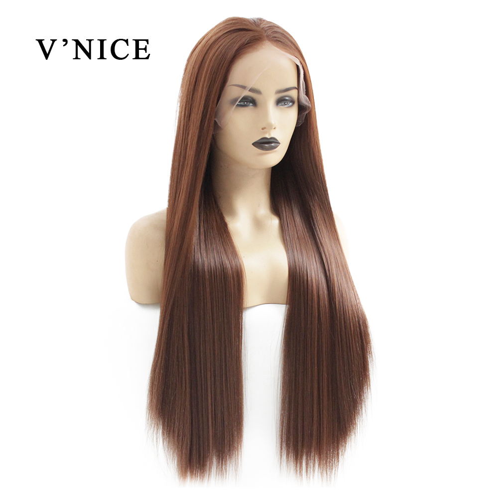V'NICE-perruque Lace Front Wig naturelle, sans colle, grise Orange, perruques synthétiques longues et bleues pour femmes noires, résistantes à la chaleur