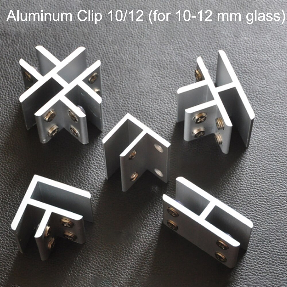 4 Pieces 8-10mm 10-12mm Aluminum Alloy L/T/X/H-Shaped Glass Acrylic Clip 90 Right Angle Connection 180 Connector Fixture