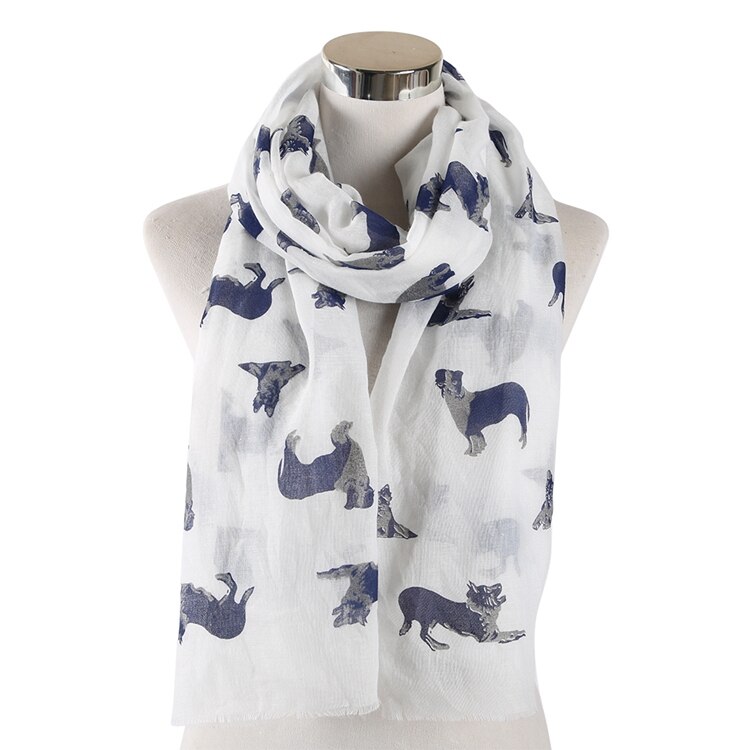 FOXMOTHER Grey Pink German Shepherd Dog Scarf For Dog Lover For Women Scarves Dog Woman: White