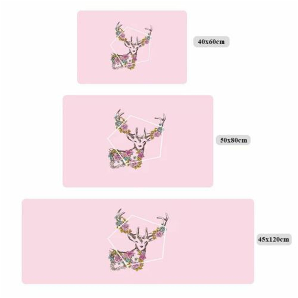 Tapis de cuisine rigolo tapis de bain tapis de sol maison entrée paillasson Tapete absorbant chambre salon tapis de sol tapis de cuisine moderne: Pink Elk