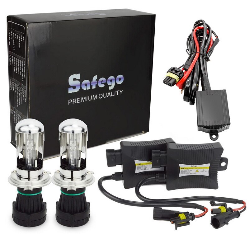 Safego dc 12v 55w bi-xenon H4-3 HID kit Vervanging voor h4 Hi/Lo lampen 5000k 6000k 8000k 4300k 12000k voor Auto Koplampen hid Kit