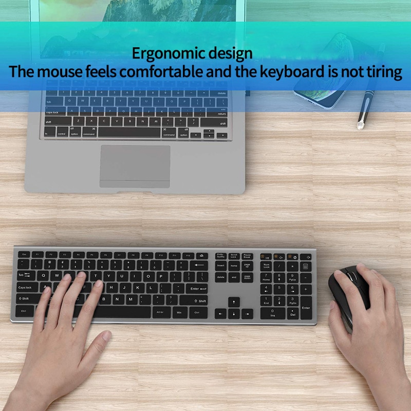 SeenDa 2.4G Wireless Keyboard Mouse Combos for Laptop Desktop Scissors Switch Keyboard Set for Windows Full Size Keyboard