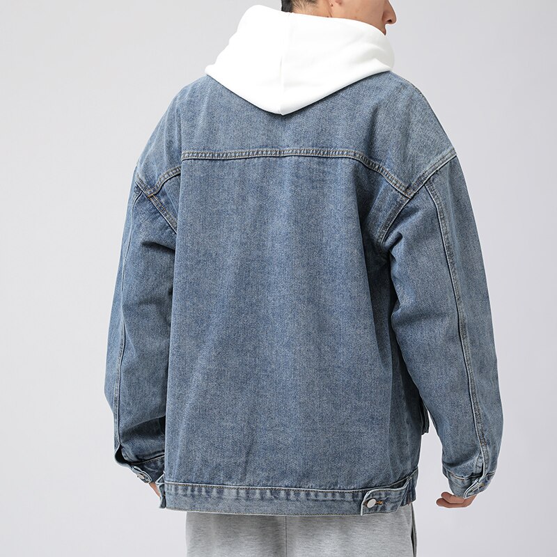 Modne dżinsy bawełniane 2021 nowe kurtki męskie dżinsy Outsidewear wiosna jesień płaszcze koreańskie kurtki Streetwear zwykły klasyczny