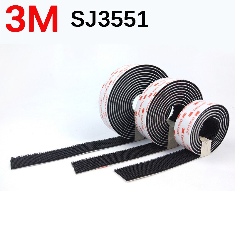 3M 5Meters Dual Lock SJ3551 Black Mushroom Adhesive Fastener Tape Velcros Adhesivo Type 400/25.4mm Width