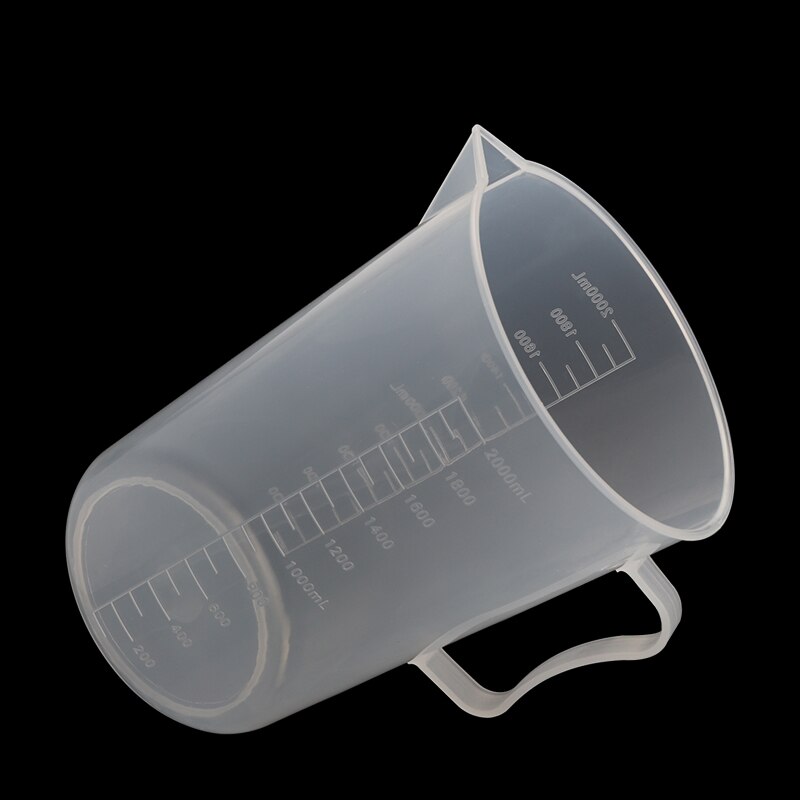 Homebrew Plastic Beakers,Food Grade Measuring 2000ml Beaker with Handle Temperature Acid Resistant Cup for Wort Beer Wine Making