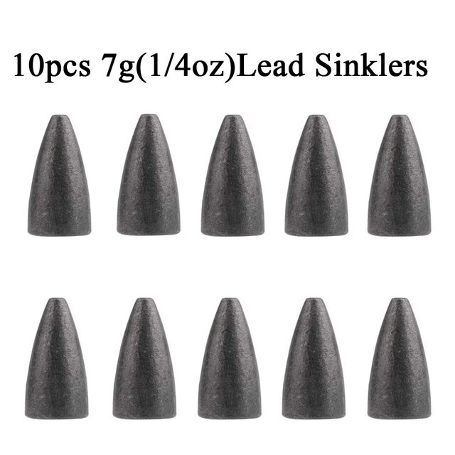 10 Stks/partij Kogel Lood Water Sinkers Wartels Vissen Lood Gewicht 3.5G/5G/7G/14G/20G Vissen Lood Hanger Accessoires: 10pcs 7g sinkers