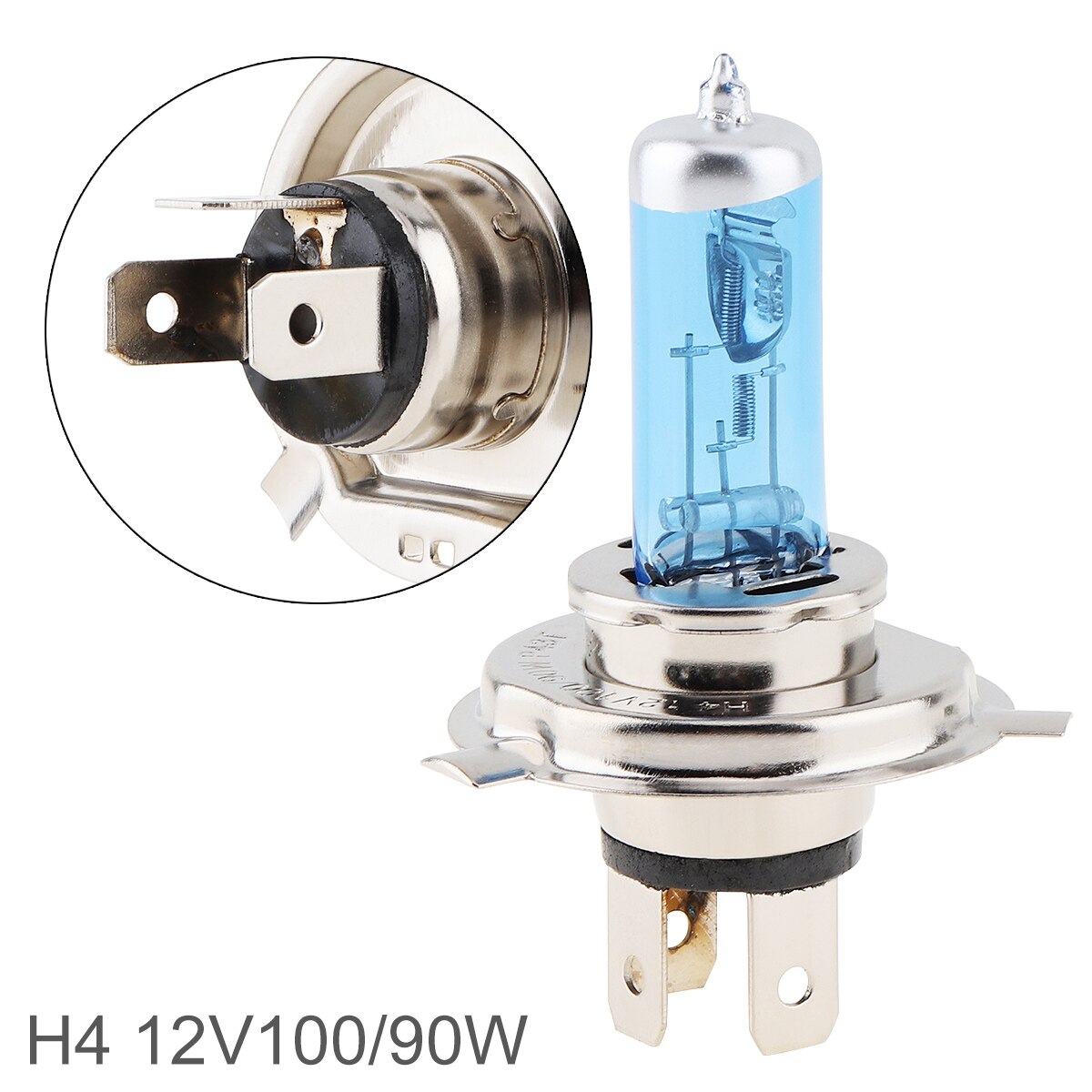 1PC 12V H1 H3 H4 H7 9005 9005 9006 H11 White Yellow Car Halogen Lamp 100/55W Super Bright Auto Front Headlight Fog Bulb for Cars: H4 100W 5000K White
