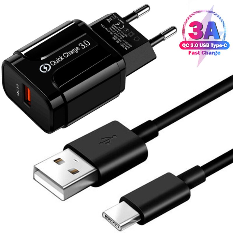 18w usb-schnellladegerät für huawei  p50 p40 p30 p20 pro und samsung  a50 a70 a51 a71 a52 a72 3.0 schnellladekabel typ c